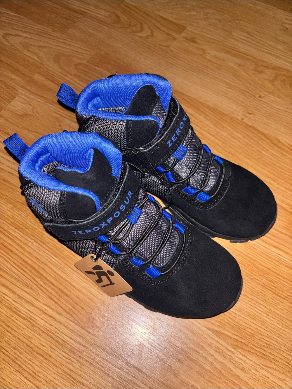 ZeroXposur Kids' Black and Blue High-Top hiking boots